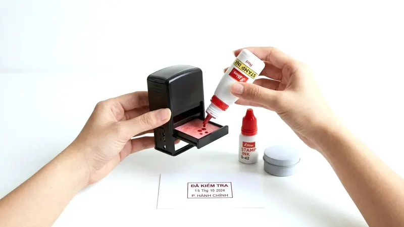 Hướng dẫn cách nạp mực con dấu liền mực tròn, vuông và chữ nhật